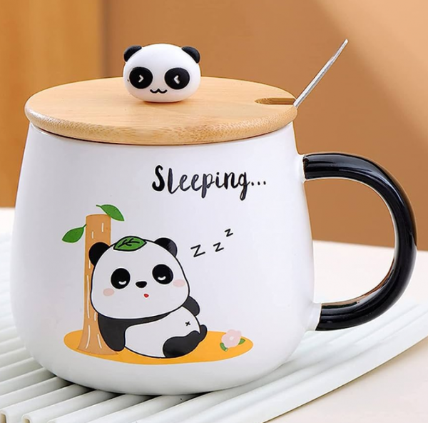 Mug dengan gambar hewan lucu seperti kucing dan panda